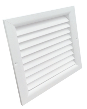 Lüftungsgitter 200 x 200 mm weiss Strangprofil incl. Dichtung, Edelstahlschrauben, Dübel, Insektenschutz